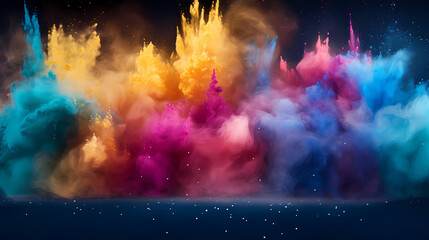 Naklejka premium Dust explosion Holi background, Indian traditional festival