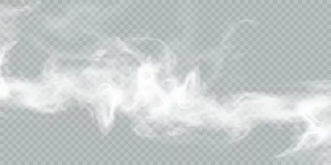 Foto op Aluminium Fog or smoke isolated on transparent background with special overlay effect. White vector smoke cloudiness, fog or smog background. Vector © Valeriia