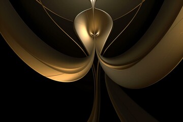 An image with a golden and black background featuring elegant curves in the center. Generative AI