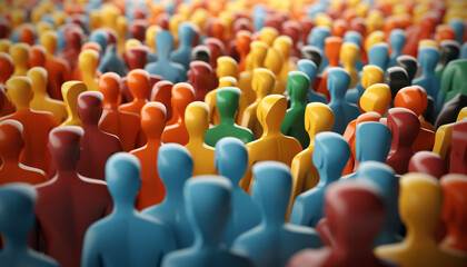 Fototapeta premium crowd of people in different colors