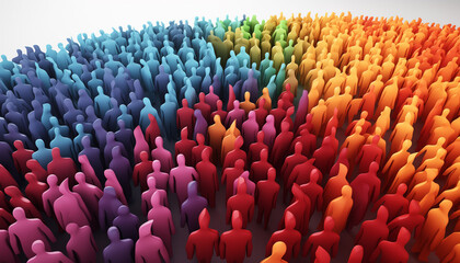 Fototapeta premium crowd of people in different colors