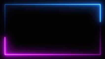 Abstract seamless background blue violet spectrum fluorescent light. Glowing line frame web neon box pattern. LED screens projection technology