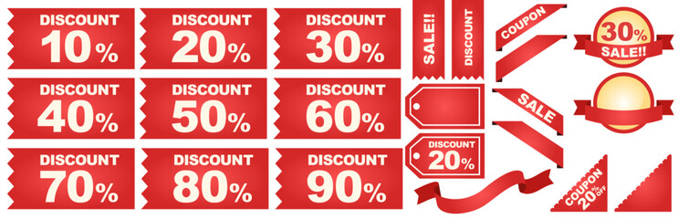 赤系の値下げ広告のテンプレート素材集