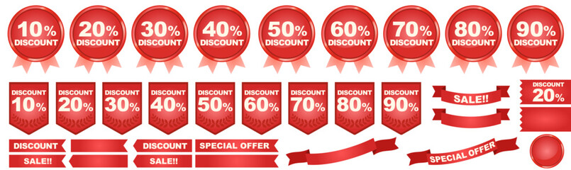 赤系の値下げ広告のテンプレート素材集