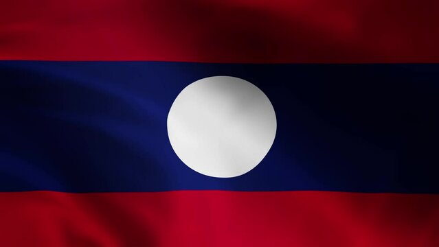 4K Ultra HD Realistic Waving Flag Animation of Laos