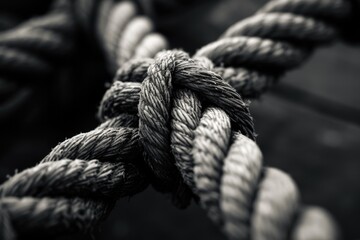 Fototapeta na wymiar A detailed close up of a rope on a boat. Suitable for nautical and maritime themes