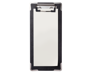 シート状の紙片を留めたクリップボード