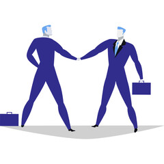 Partnership icon business partner hand shake deal