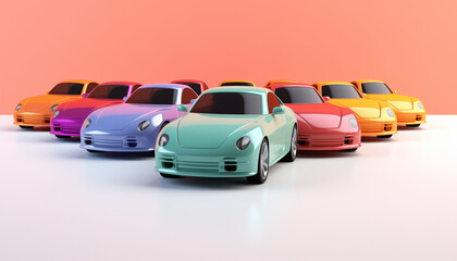 cars in different colors 