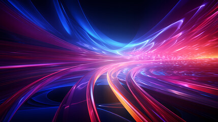 Glowing shiny lines effect vector background, technology lines background and light effect, 3D rendering