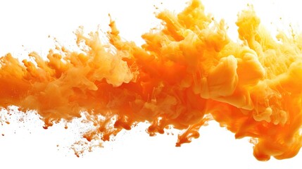Close up view of an orange substance on a white background. This image can be used in various contexts - obrazy, fototapety, plakaty