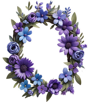 
Purple Pastel Floral Wreath png Images 
