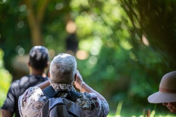 tourist watching gorilla at zoo