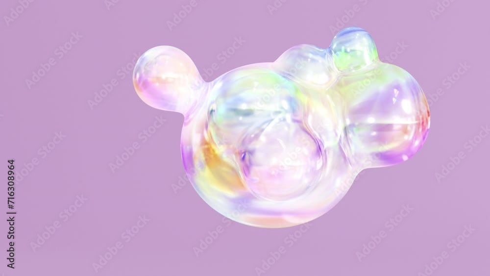 Aufkleber metaball animation of liquid blobs morphing. 3d abstract colorful metaballs background. bright holog