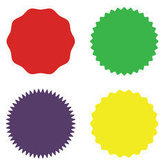 Set template sunburst, shapes badges vector starburst promo burst, for design sticker promo burst. eps file 2.