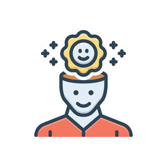 Color illustration icon for optimism