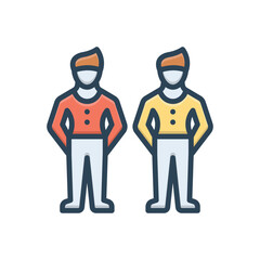 Color illustration icon for people