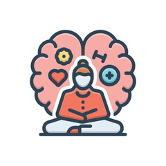 Color illustration icon for physical health