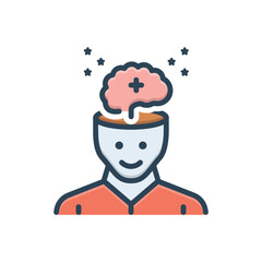 Color illustration icon for positive mindset