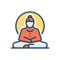 Color illustration icon for calmness