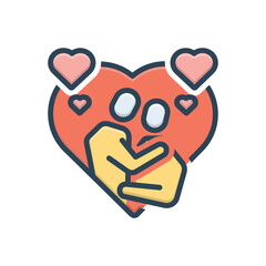 Color illustration icon for beloved