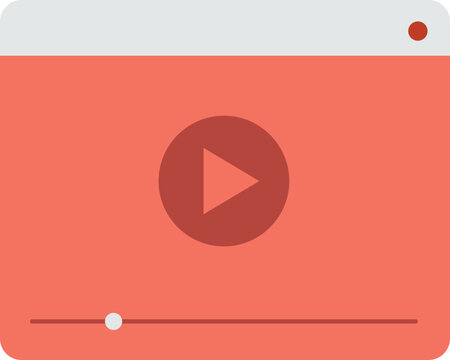 Video player vector icon in flat style. Video player vector illustration.