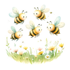Honeybee and flowers