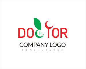 World, international or national happy Doctor's Day flat vector logo design.