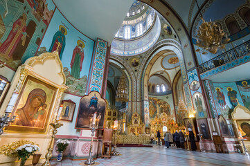 Fototapeta na wymiar Nativity of Christ Orthodox Cathedral in Riga, Latvia
