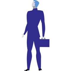 Business man looking forward vector flat icon