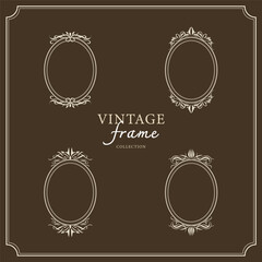 Vintage border frame deco vector. Retro luxury design.
