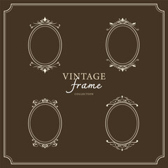 Vintage border frame deco vector. Retro luxury design.