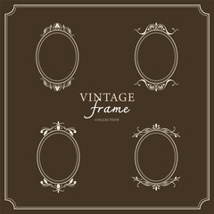 Vintage border frame deco vector. Retro luxury design.