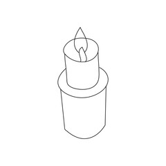 Candle continuous one line drawing  outline vector illustration
