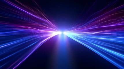 Glowing road speed lines, neon speed abstract background