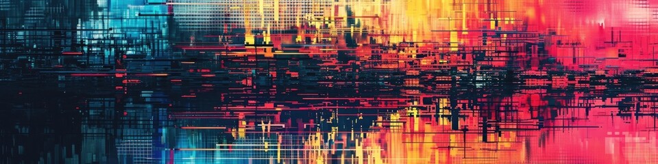 Glitch art abstract background. Background for technological processes, science, presentations, education, etc