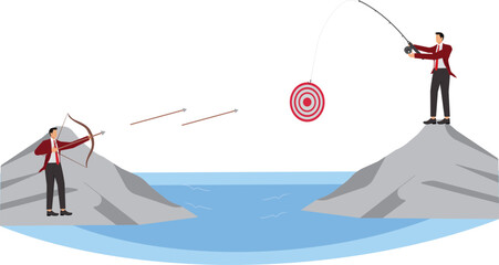 Fishing, Sports Target, Abstract, Adult, Aspirations, Business, Businessman