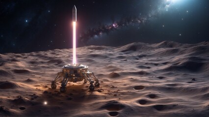 In the vast expanse of deep space, a brilliantly luminous and enigmatic probe drifts gracefully, its purpose shrouded in mystery. 