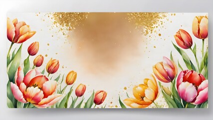 watercolour Invitation  flower card mockup Card mockup with copy ,flower frame ,Birthday, Wedding, Mother's Day, Valentine's day, Women's Day. Front view