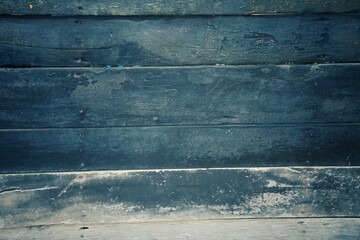 blue painted wood background old black wood plank