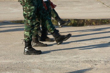 soldiers in training