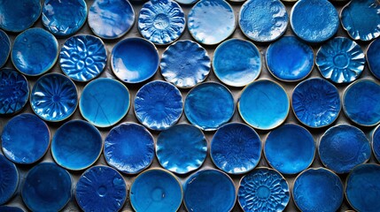 Blue ceramic pattern for background.