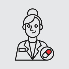 Set vector line icons, signs and symbols in medicine and health flat design with elements for mobile concepts and web applications. Collection of modern infographic logos and pictograms. Medical Thin 