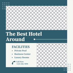 Hotel Social Media Marketing Banner Design Template