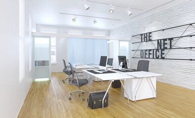 Modern office interior 3d