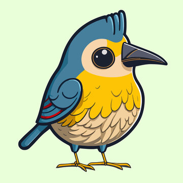 recommend clip art: Kawaii vector cartoon illustration of cute kingfisher bird.