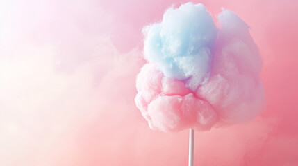 Pastel pink and blue cotton candy clouds creating a whimsical sky.