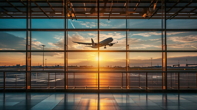 空港内から見た飛行機