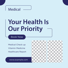 Obraz premium Medical Banner for Social Media Marketing Advertisements Poster and Printing Design Template