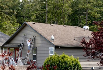 House painter work on exterior 
